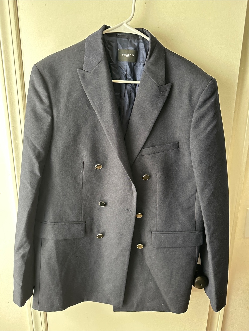 The Kooples Men's Double-Breasted Dark Navy Blazer